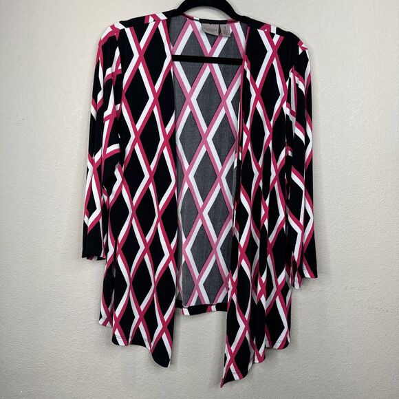 Easywear Chico Cardigan 3 Hot Pink Black Preppy Core Work - Picture 1 of 11